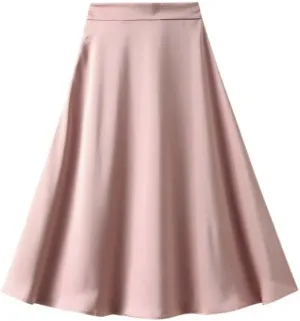 2023 Summer New Silk Slippery Skirt Elegant Slim Medium Length A-line Skirt Women Korean Skirt Office Skirt Pencil Skirt
