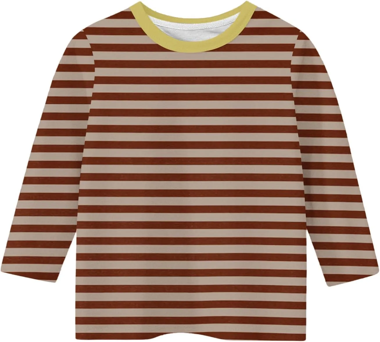 3/4 Length Sleeve Girls Tops Cute Graphic Tees Basic Crewneck Tops Trendy Blouses Back to School Outfits for Girls