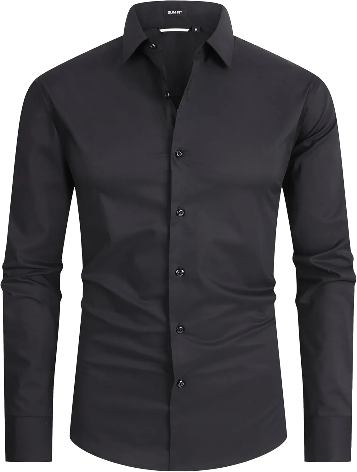 Alex Vando Mens Dress Shirt Easy Care Slim Fit Long Sleeve Cotton Stretch Button Down Shirt