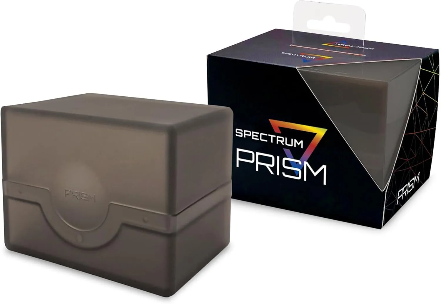 BCW Spectrum Prism Deck Case - Umbrella Black - 1 ct | Secure Snap Closure Card Deck Case | Fits 100 Double-Sleeved Cards | Trading Card Deck Storage Ideal for Magic the Gathering, Pokemon, and More