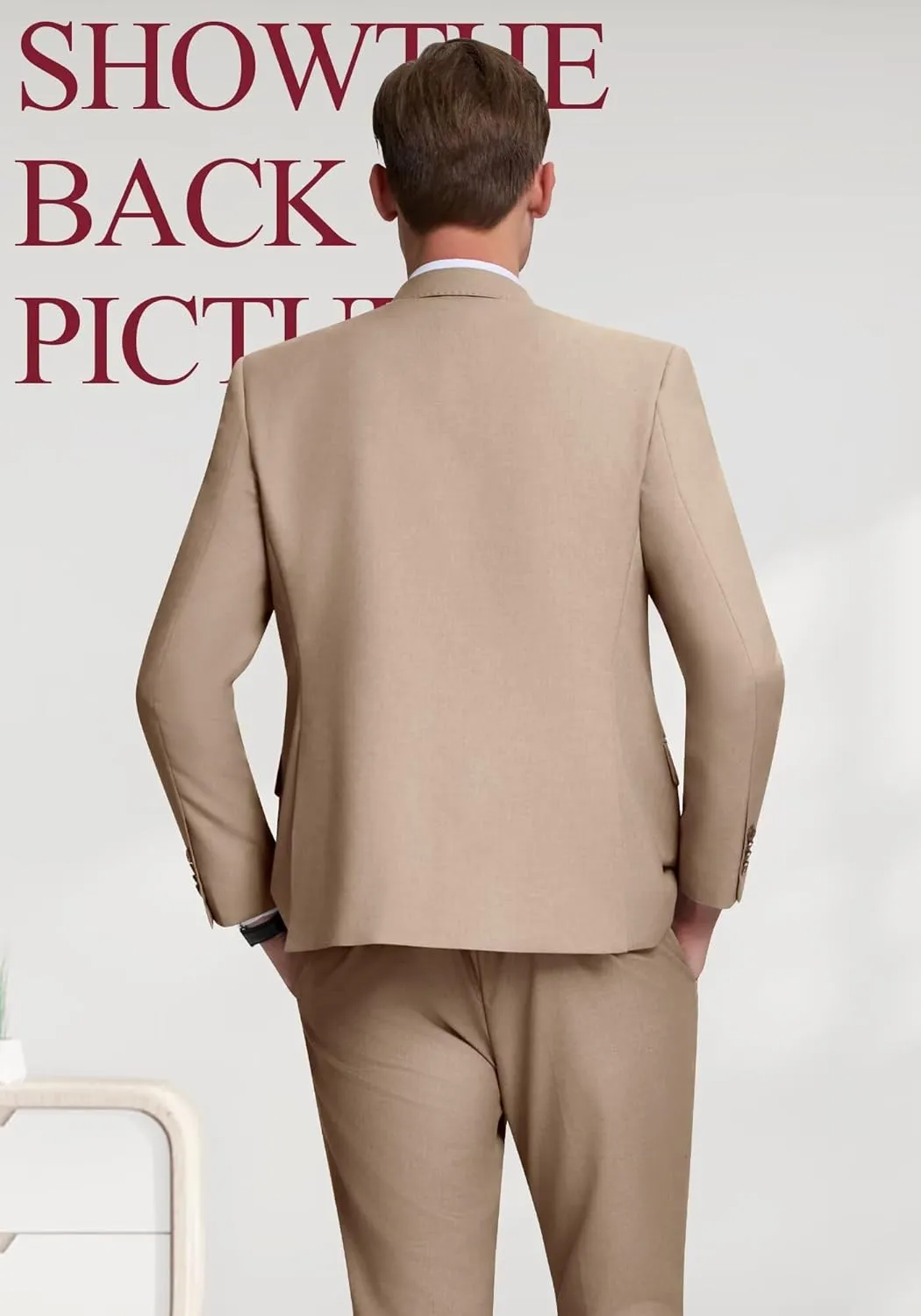 Double Breasted Suit Men Slim Fit 2 Pieces Suit Blazer Pants Formal 2 Button Tuxedo Jacket for Wedding Business Prom
