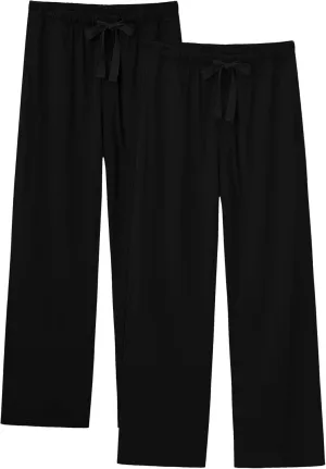 EA'S SECRET Men's 100% Cotton Pajama Bottoms Stretch Waist Soft Drawstring Sleep Lounge Pj Pants with Pockets