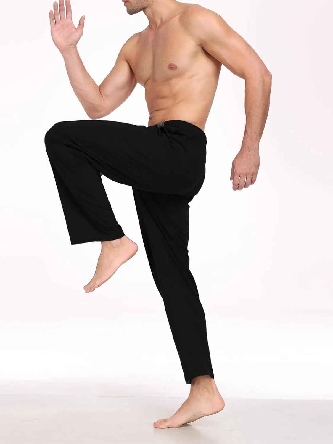 EA'S SECRET Men's 100% Cotton Pajama Bottoms Stretch Waist Soft Drawstring Sleep Lounge Pj Pants with Pockets
