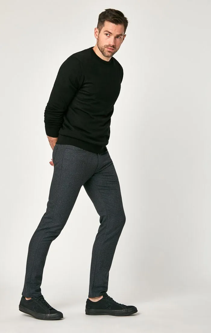 MATT RELAXED STRAIGHT LEG IN SMOKE FEATHER TWEED