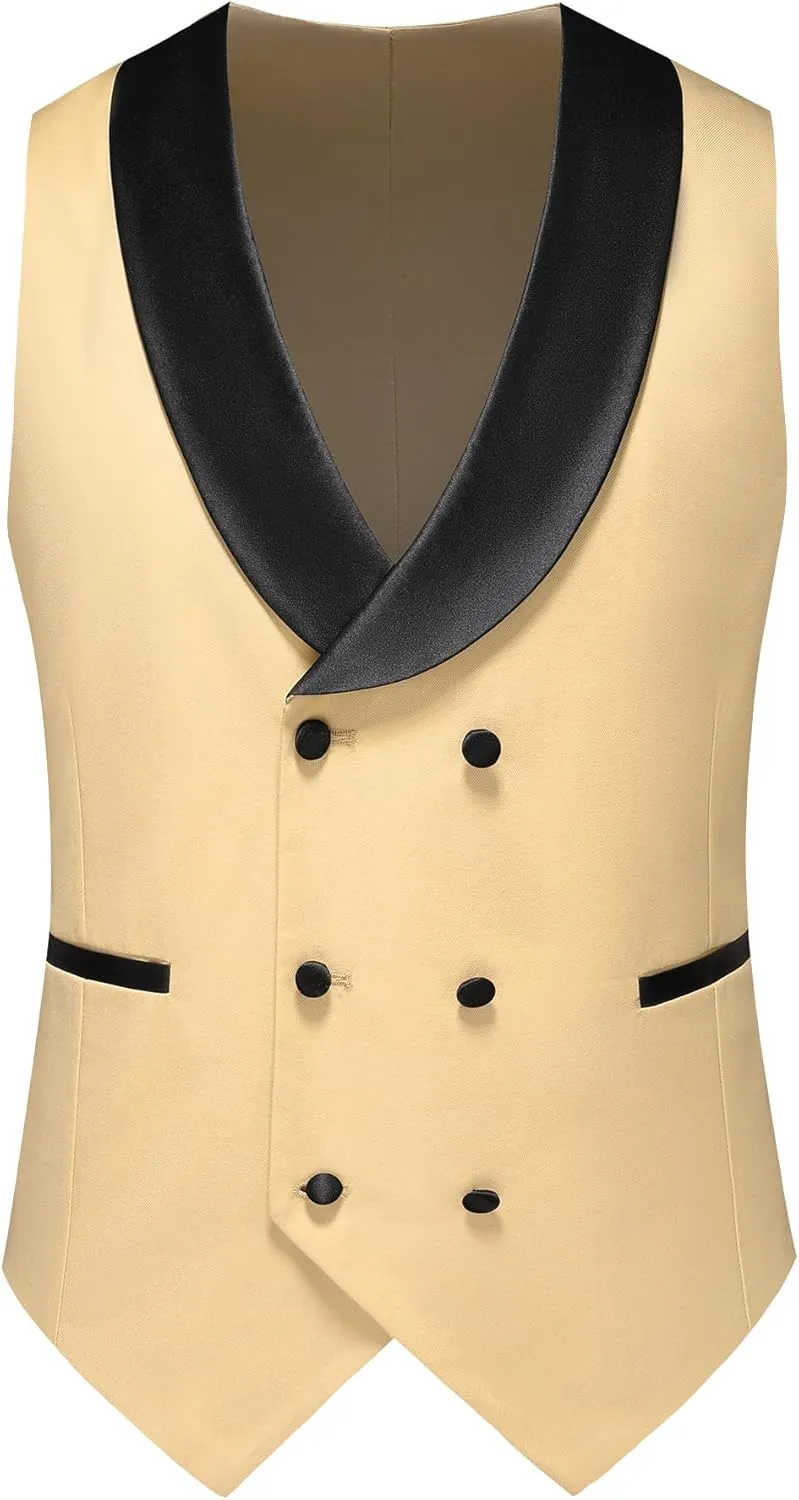Men's Slim Fit 3-Piece Suit Set - Formal Wedding Tuxedo Suit with Blazer, Vest & Pants for Prom, Business