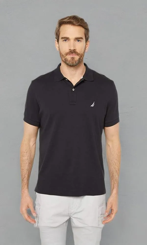 Nautica Men's Slim Fit Short Sleeve Solid Cotton Pique Polo Shirt