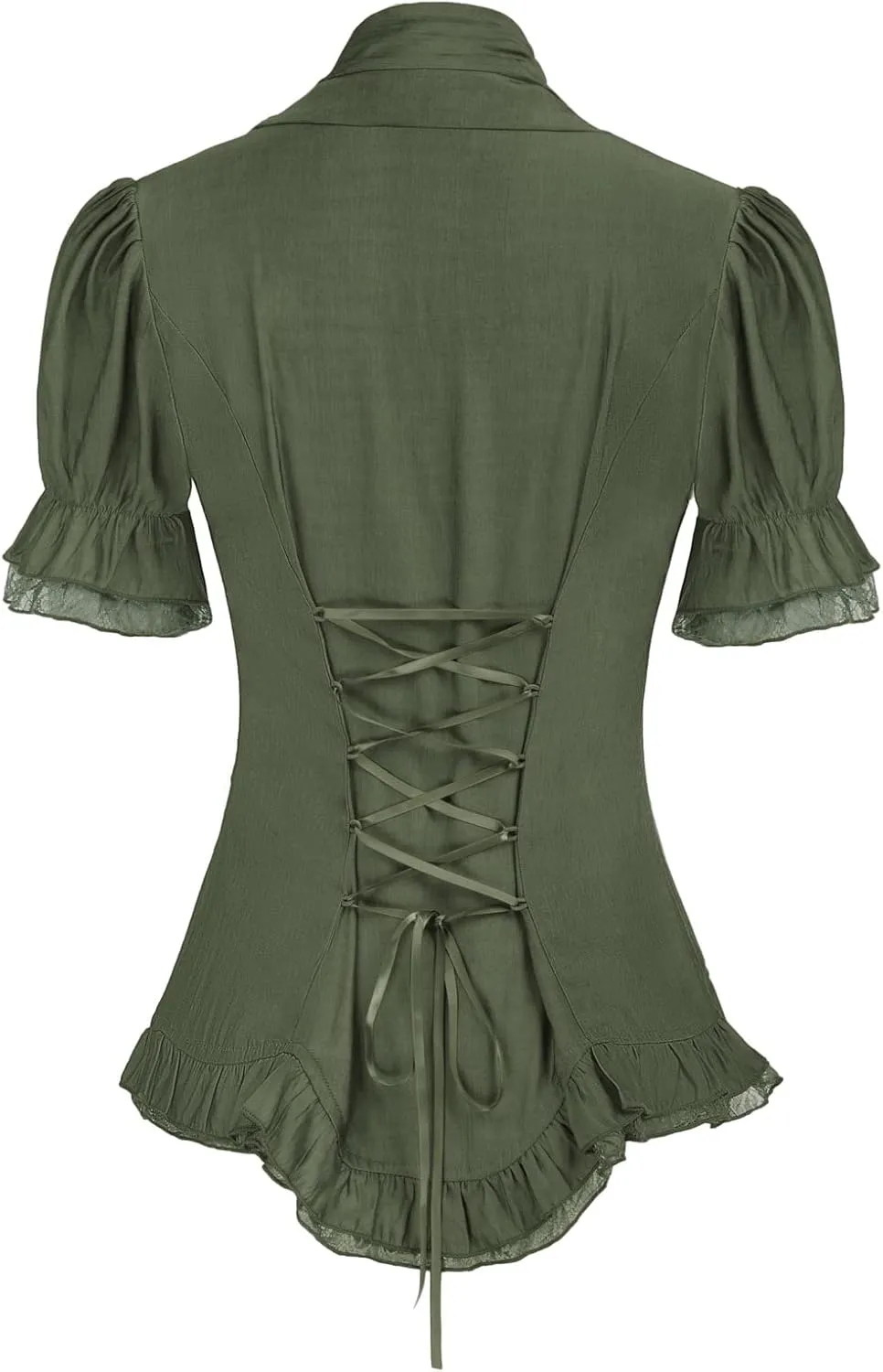 Scarlet Darkness Womens Work Tops Dressy Casual 2025 Elegant Short Puff Sleeve Victorian Peasant Blouses