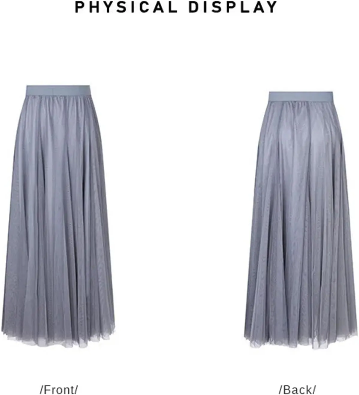 Women's Elegant Mesh Umbrella Skirt, Casual Versatile High Waist Spring & Autumn
