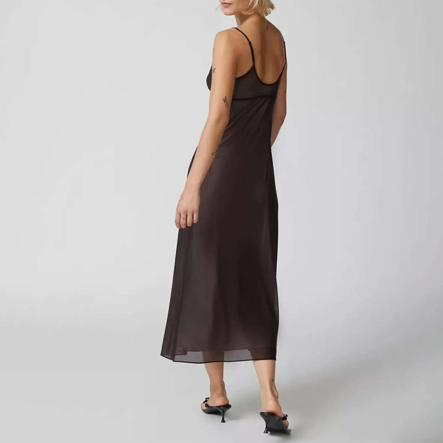 Womens Floral Spaghetti Strap Maxi Dress Flowers Sleeveless Bodycon Slip Dress Backless Slim Fit Long Dress