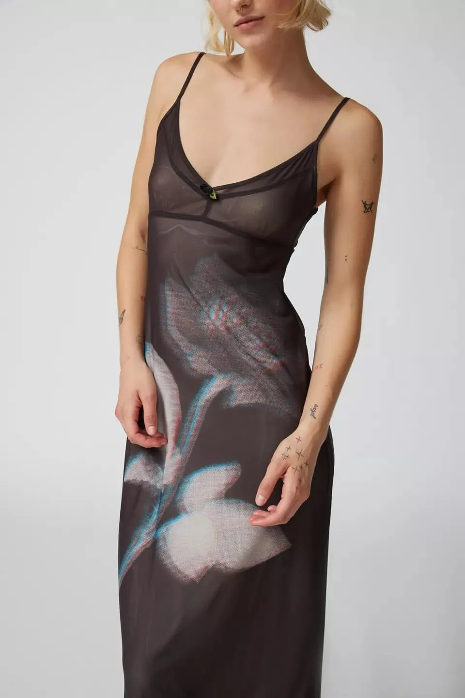 Womens Floral Spaghetti Strap Maxi Dress Flowers Sleeveless Bodycon Slip Dress Backless Slim Fit Long Dress