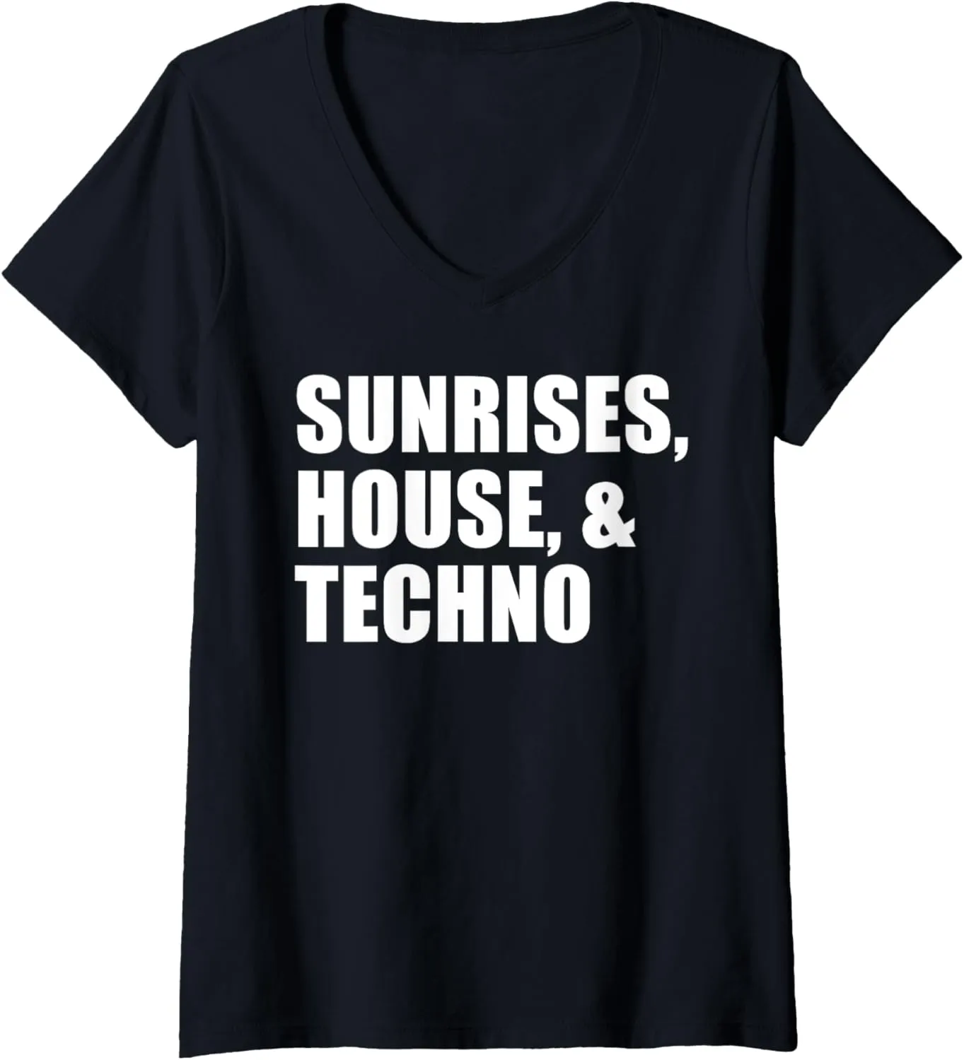 Womens Funny House Music Techno Music Festival EDM Rave DJ Raver V-Neck T-Shirt